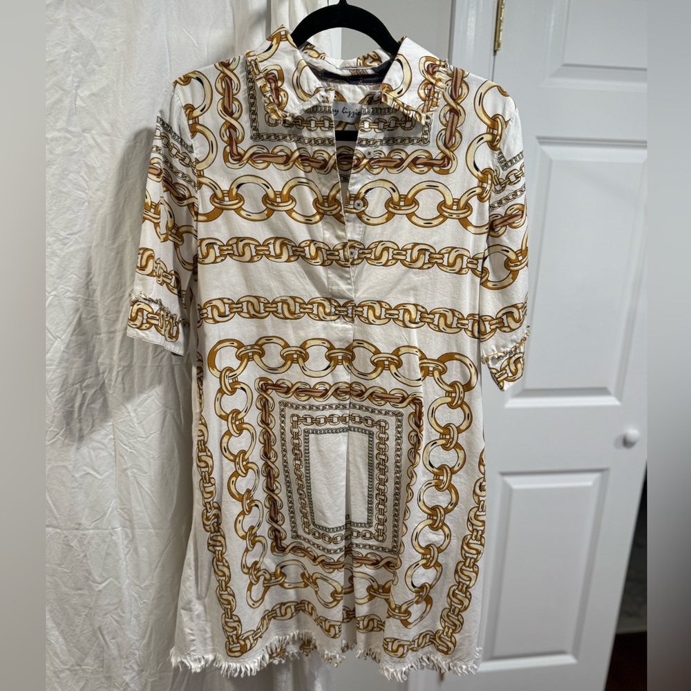 Dizzy Lizzie Chain Print Cotton Dress